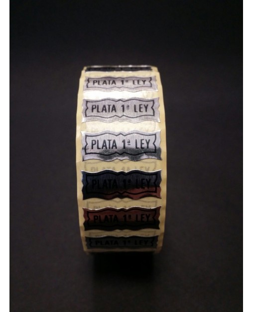 Etiquetas adhesivas "Plata 1ª Ley"