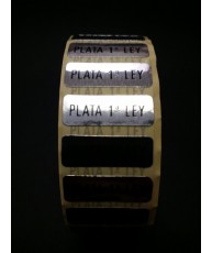 Etiquetas adhesivas "Plata 1ª Ley" Rectángular.