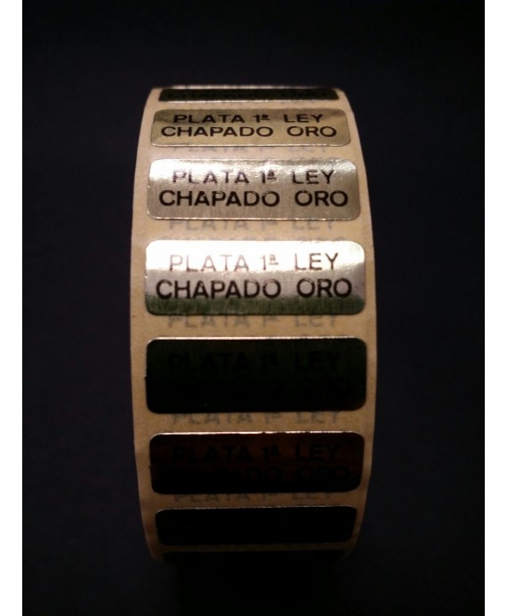 Etiquetas adhesivas 1ª Ley Chapado Oro"