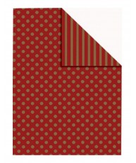 Bobina papel de regalo "bicolor".Rojo /Oro
