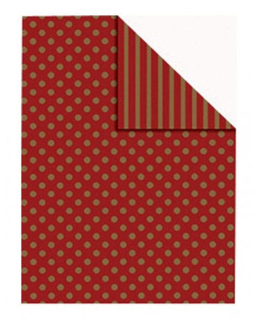 Bobina papel de regalo "bicolor".Rojo /Oro
