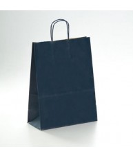 Bolsa de papel con asa retorcida, color Azul oscuro.