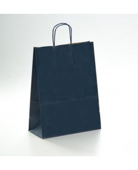 Bolsa de papel con asa retorcida, color Azul oscuro.