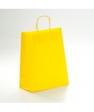 Bolsa de papel con asa retorcida, color Amarillo.