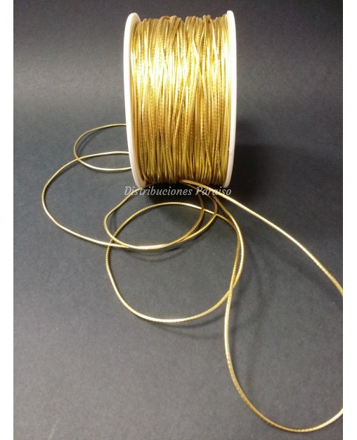 Cordón elástico Dorado.