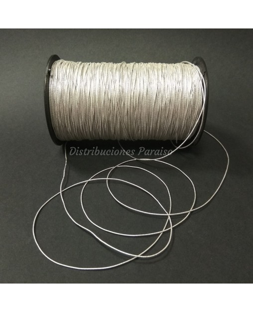Cordón elástico Vergolina 1mm Plata.